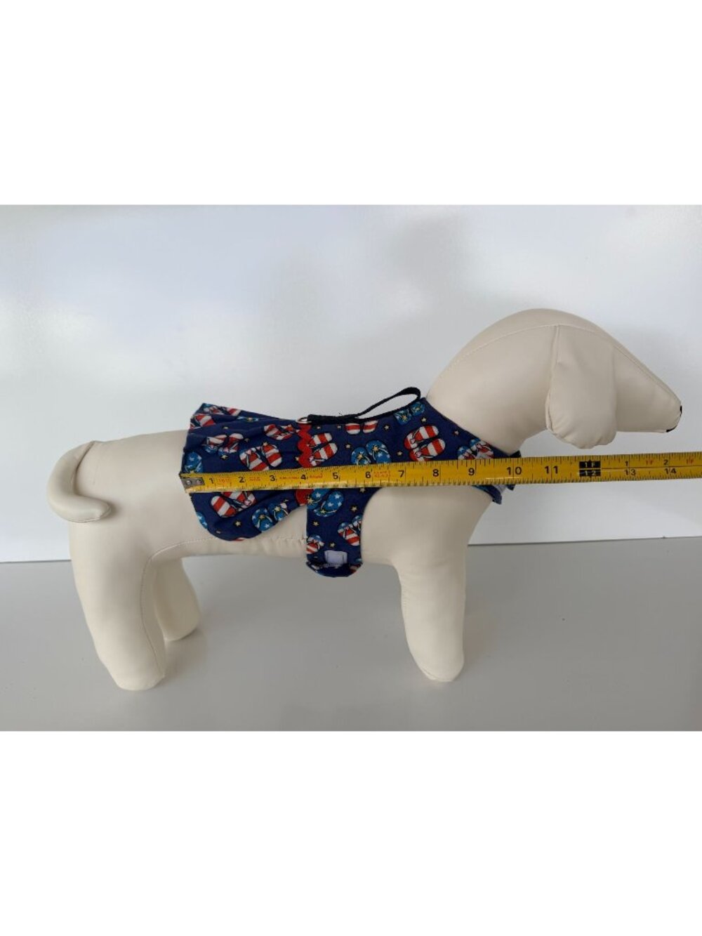 Handmade Small Dog Adjustable Dress Outfit w Patriotic Flip Flop Ruffled Skirt